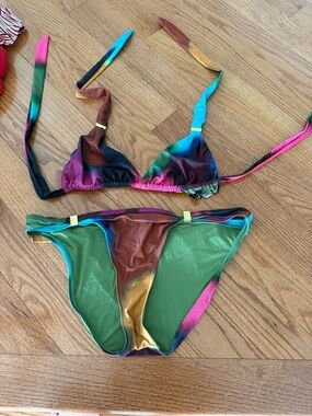 Vix Multicolor Tie-Dye Bikini — Green, Blue, Pink, Brown